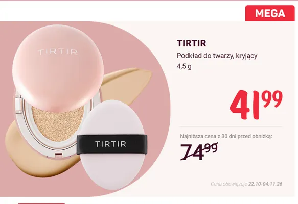 Podkład do twarzy kryjący Tirtir promocja w Rossmann