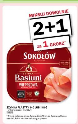 Szynka plastry Sokołów Szynka Basiuni wieprzowa promocja w Selgros