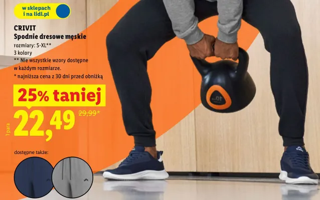 Spodnie dresowe męskie promocja w Lidl