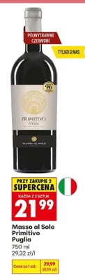 Wino Masso al Sole Primitivo Puglia promocja w Biedronka
