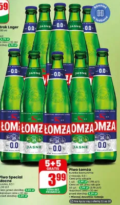 Piwo Łomża butelka bezwrotna promocja w Dino
