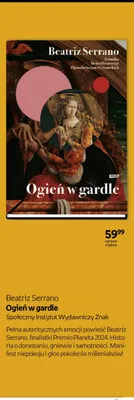 Książka Beatriz Serrano Ogień w gardle oprawa miękka promocja w Empik