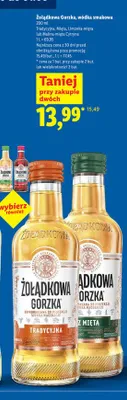 Wódka smakowa Żołądkowa Gorzka Malina-mięta promocja w Lidl