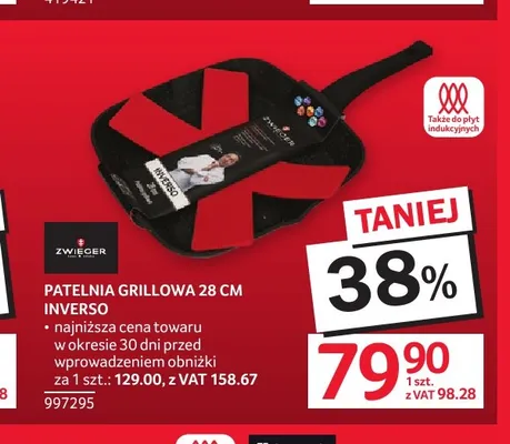 Patelnia grillowa Zwieger Inverso 28 cm promocja w Selgros