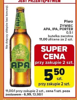 Piwo Żywiec APA, IPA, Porter promocja w Carrefour Express