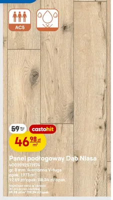 Panel podłogowy Dąb Niasa 8 mm AC5 promocja w Castorama