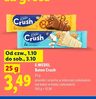 Baton Crush precelki i orzechy w mlecznej czekoladzie E.Wedel promocja w Lidl