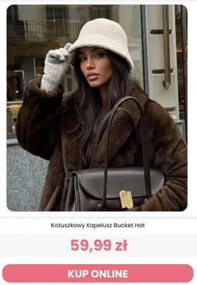 Kożuszkowy kapelusz Bucket Hat Renee promocja w Renee