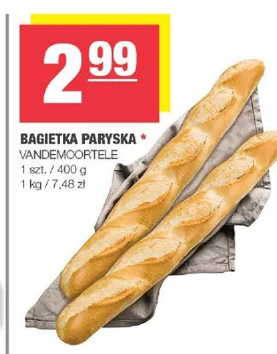 Bagietka paryska Vandemoortele promocja w SPAR
