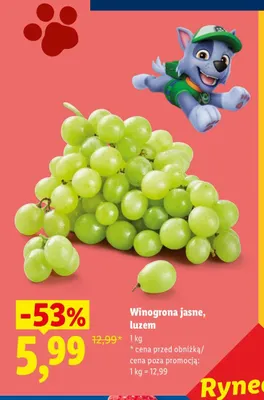Winogrona jasne promocja w Lidl