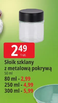 Słoik szklany z metalową pokrywą 50 ml promocja w Leclerc