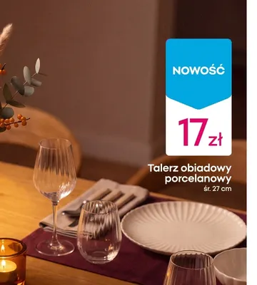 Talerz obiadowy porcelanowy śr. 27 cm promocja w Pepco