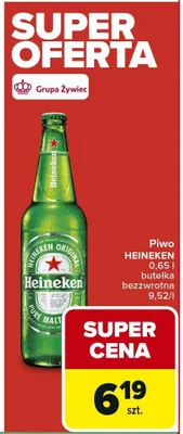 Piwo butelka bezzwrotna promocja w Carrefour Market
