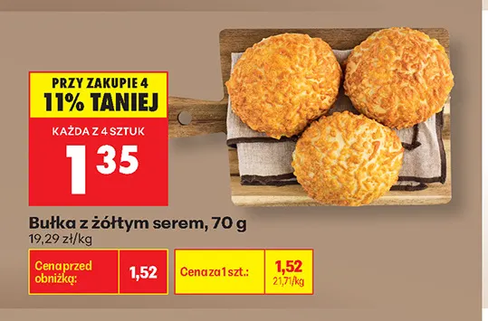 Bułka z żółtym serem promocja w Biedronka