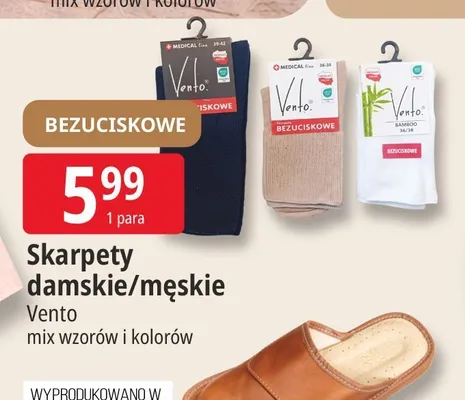 Skarpety męskie Vento promocja w Leclerc