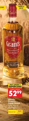Whisky Grant's Triple Wood 40% promocja w Biedronka