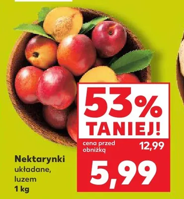 Nektarynki układane promocja w Kaufland