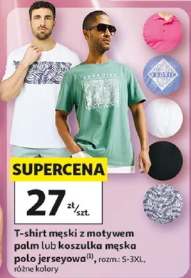 Koszulka męska polo jerseyowa Inextenso rozm. S-3XL różne kolory promocja w Auchan