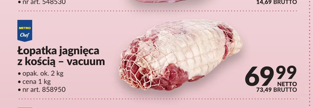 Łopatka jagnięca z kością vacuum Metro Chef promocja w Makro