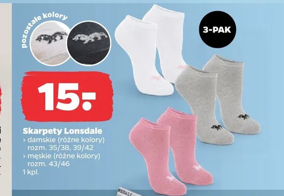 Skarpety damskie Lonsdale 3-pak promocja w Netto