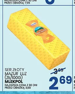 Ser Złoty Mazur Mlekpol promocja w Wafelek