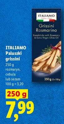 Paluszki grissini rozmaryn, cebula lub sezam promocja w Lidl