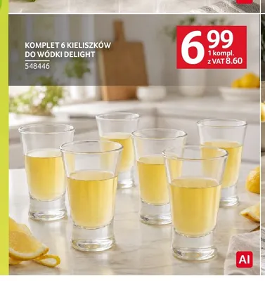 Komplet 6 kieliszków do wódki Delight promocja w Selgros