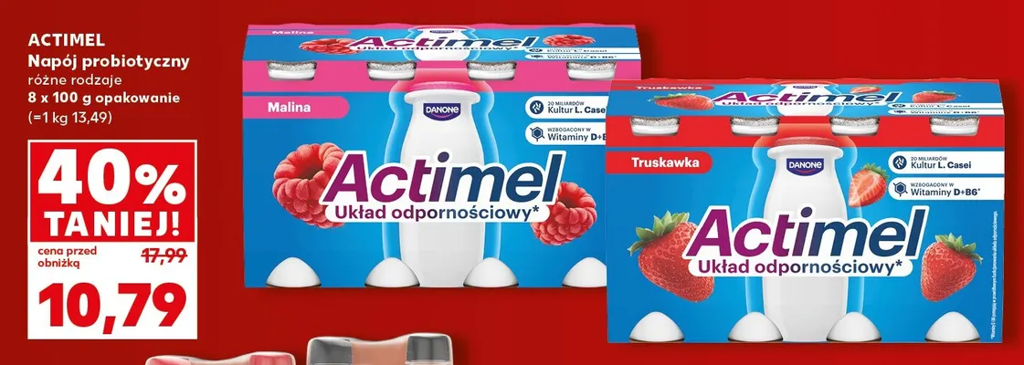 Napój probiotyczny Actimel malina 8-pak promocja w Kaufland