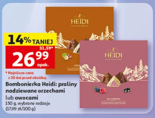 Bombonierka Heidi praliny nadziewane owocami promocja w Auchan