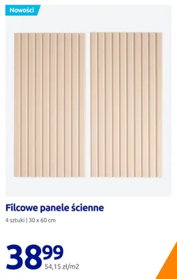 Filcowe panele ścienne 4-pak 30x60cm promocja w Action