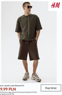 Szorty z pianki scuba Relaxed Fit H&M promocja w H&M