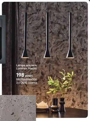 Lampa wisząca Luminex Mazzo 3 x GU10 czarna promocja w Castorama