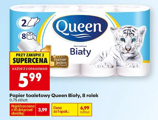 Papier toaletowy biały promocja w Biedronka