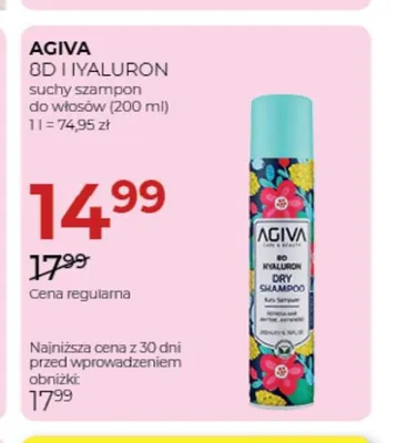 Suchy szampon do włosów 8D Hyaluron Agiva promocja w Drogerie Jawa