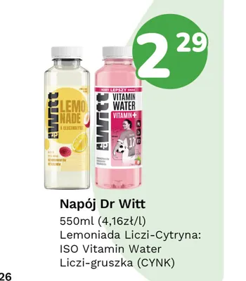 Napój Dr Witt ISO Vitamin Water Liczi-gruszka promocja w Limonka