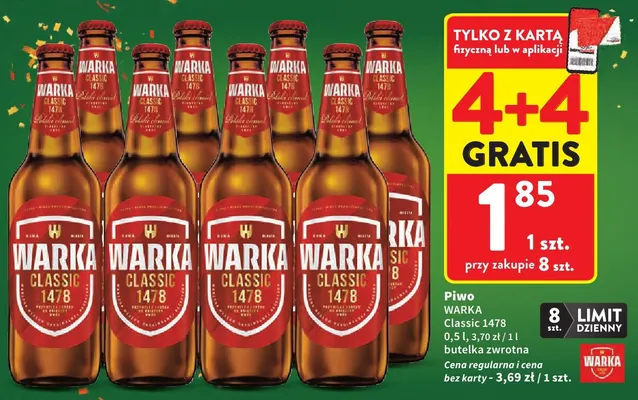 Piwo Warka Classic 1478 promocja w Intermarche