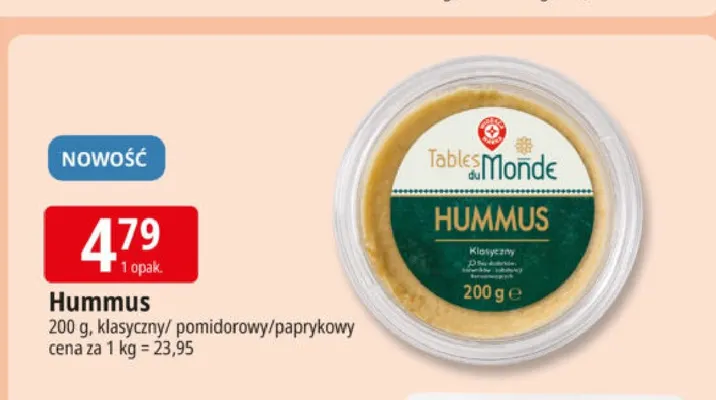 Hummus pomidorowy Tables du Monde promocja w Leclerc