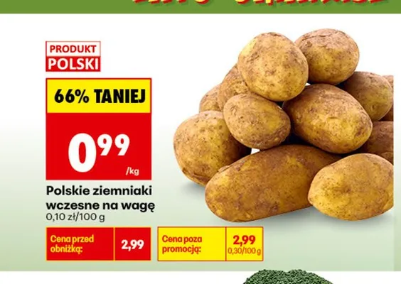 Polskie ziemniaki wczesne na wagę promocja w Biedronka