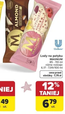 Lody na patyku Magnum Euphoria Pink Lemonade promocja w Carrefour