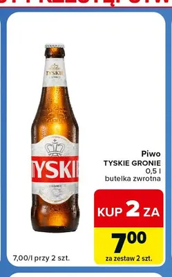 Piwo Tyskie Gronie promocja w Carrefour Market