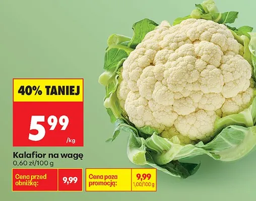 Kalafior na wagę promocja w Biedronka