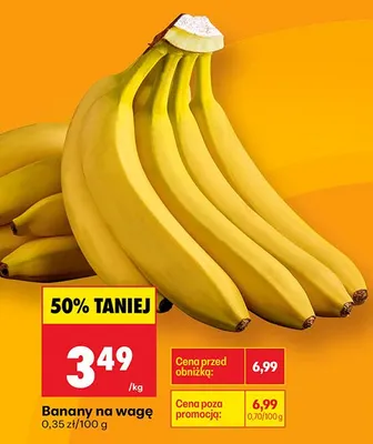 Banany na wagę promocja w Biedronka