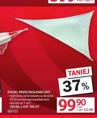 Żagiel przeciwsłoneczny promocja w Selgros