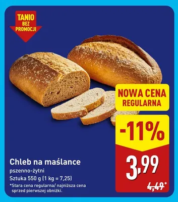 Chleb na maślance pszenno-żytni promocja w Aldi