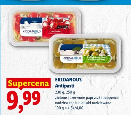 Antipasti papryczki pepperoni nadziewane Eridanous promocja w Lidl