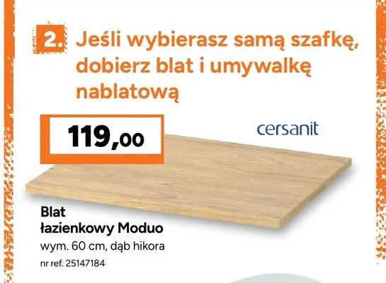 Blat łazienkowy Moduo Cersanit promocja w Bricoman