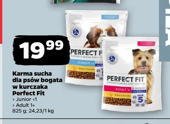 Karma sucha dla psów bogata w kurczaka Adult 1+ Perfect Fit promocja w Netto