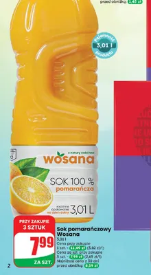Sok pomarańczowy Wosana promocja w Dino