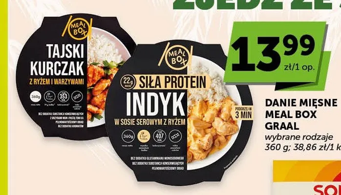 Danie mięsne Meal Box GRAAL Indyk w sosie serowym z ryżem promocja w Euro Sklep