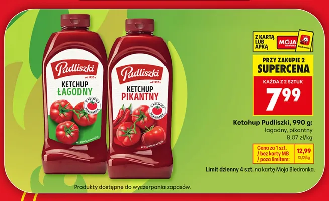 Ketchup Pudliszki promocja w Biedronka